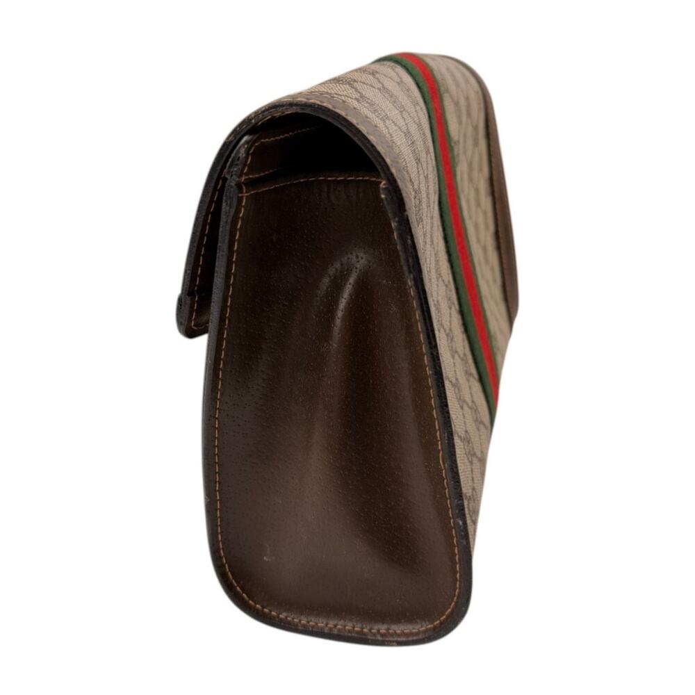 GUCCI Vintage GG Canvas Web Sherry Line Handbag Beige Red - Picture 5 of 13